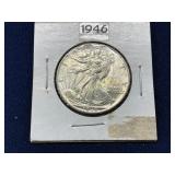 1946 Walking Liberty Half Dollar, 90% Silver