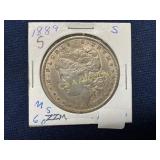 1889 Morgan Silver Dollar, San Francisco Mint, MS