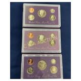 Three United States Mint Proof Sets, 1988 and 1989