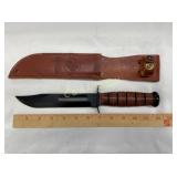 KABAR USMC KNIFE W/ LEATHER HOLSTER