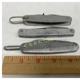 Lot of Three U.S. Military-Style Multi-Blade Pocke
