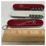 Set of 3 Victorinox Swiss Army Pocket Knives with