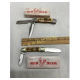 SET RED DEER POCKET KNIVES