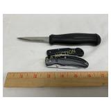 Set of Three Knives with Folding and Fixed Blades