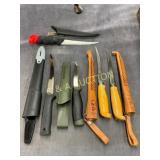 Assorted Knives with Sheaths, Including Morakniv a