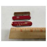 Set of Three Pocket Knives Including Victorinox Sw