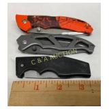 Set of Three Folding Knives with Stainless Steel B