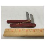 Set of Two Whetstone Red-Handled Folding Pocket Kn