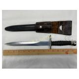 SWISS ARMY BAYONET W/ LEATHER HOLSTER