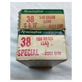 Two Boxes of Remington Ammunition: 38 Special 158