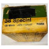 Box of 50 Remington .38 Special 158-Grain Lead Tar