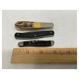 Set of Three Vintage Folding Pocket Knives with St
