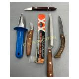 Collection of Five Knives with Various Handles and