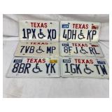 Six Texas Disabled License Plates with Various 199