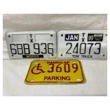 Three Texas 1999 License Plates: ï¿½Moped,ï¿½ ï¿½Handica