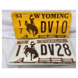 Two Wyoming Disabled Veteran License Plates (1978