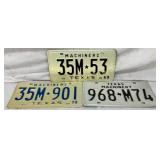 Three Texas Machinery License Plates, 1969 and 197