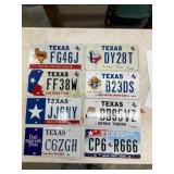 Eight Decorative Texas License Plates