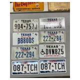 Eight Texas License Plates, Including Pair ï¿½087-TC