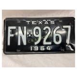 Texas 1964 License Plate FN-9267