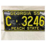 1955 Georgia ï¿½Peach Stateï¿½ License Plate C-3246