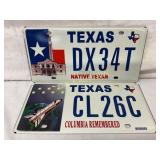 Two Texas License Plates: ï¿½Native Texanï¿½ and ï¿½Colu