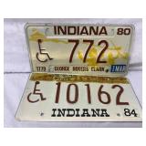 Two Indiana License Plates: ï¿½George Rogers Clarkï¿½