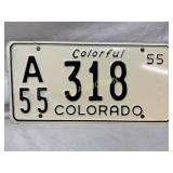 1955 Colorado License Plate with ï¿½Colorfulï¿½ Design
