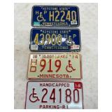 Four Handicap License Plates from Pennsylvania, Mi