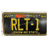 1984 Missouri License Plate, RLT-1, ï¿½Show-Me State