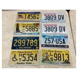 Eight License Plates Featuring New Jersey, Delawar
