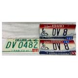 Three Idaho Disabled Veteran License Plates, 1991