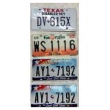 Four License Plates Including Texas Disabled Vet,