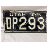 Utah 1955 License Plate DP293
