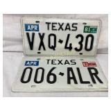 Two Texas License Plates, 1981 and 1983