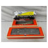 Lot of 2 Lionel Freight Cars: PRR Flatcar with Tra