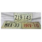 Three Texas ï¿½Token Trailerï¿½ License Plates, 1973 a