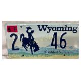 Wyoming 2001 Disabled Veteran License Plate