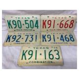 Five Texas Truck Tractor and Combination License P