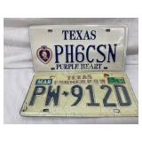 Two Texas License Plates: ï¿½Former POWï¿½ and ï¿½Purple