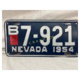 Nevada 1954 License Plate with June 1955 Expiratio