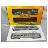 MTH Rail King 2-Car Passenger Set, Santa Fe, Silve