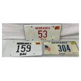 Three Nebraska Disabled Veteran License Plates, 20