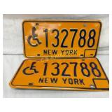 New York Handicap License Plates Numbered 132788