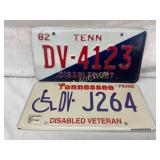Two Tennessee Disabled Veteran License Plates, 198