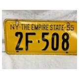New York 1955 License Plate, ï¿½The Empire Stateï¿½ De