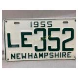 New Hampshire 1955 License Plate ï¿½LE 352ï¿½