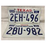 Two Texas Combination License Plates, 2000 and 200