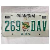 Oklahoma 269-DAV Disabled Veteran License Plate