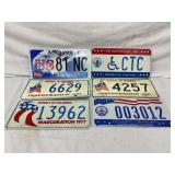 Six License Plates Including Commemorative Inaugur